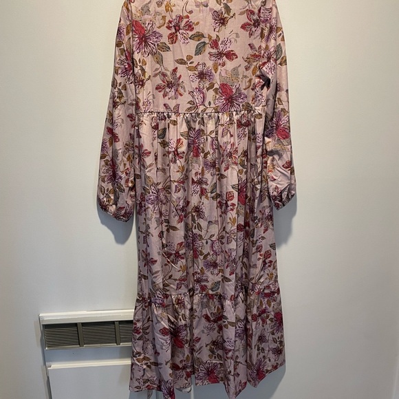 Emery Rose Patchwork Floral Print Long Sleeve Dress Ruffle Trim Size Medium NWT - Picture 2 of 6